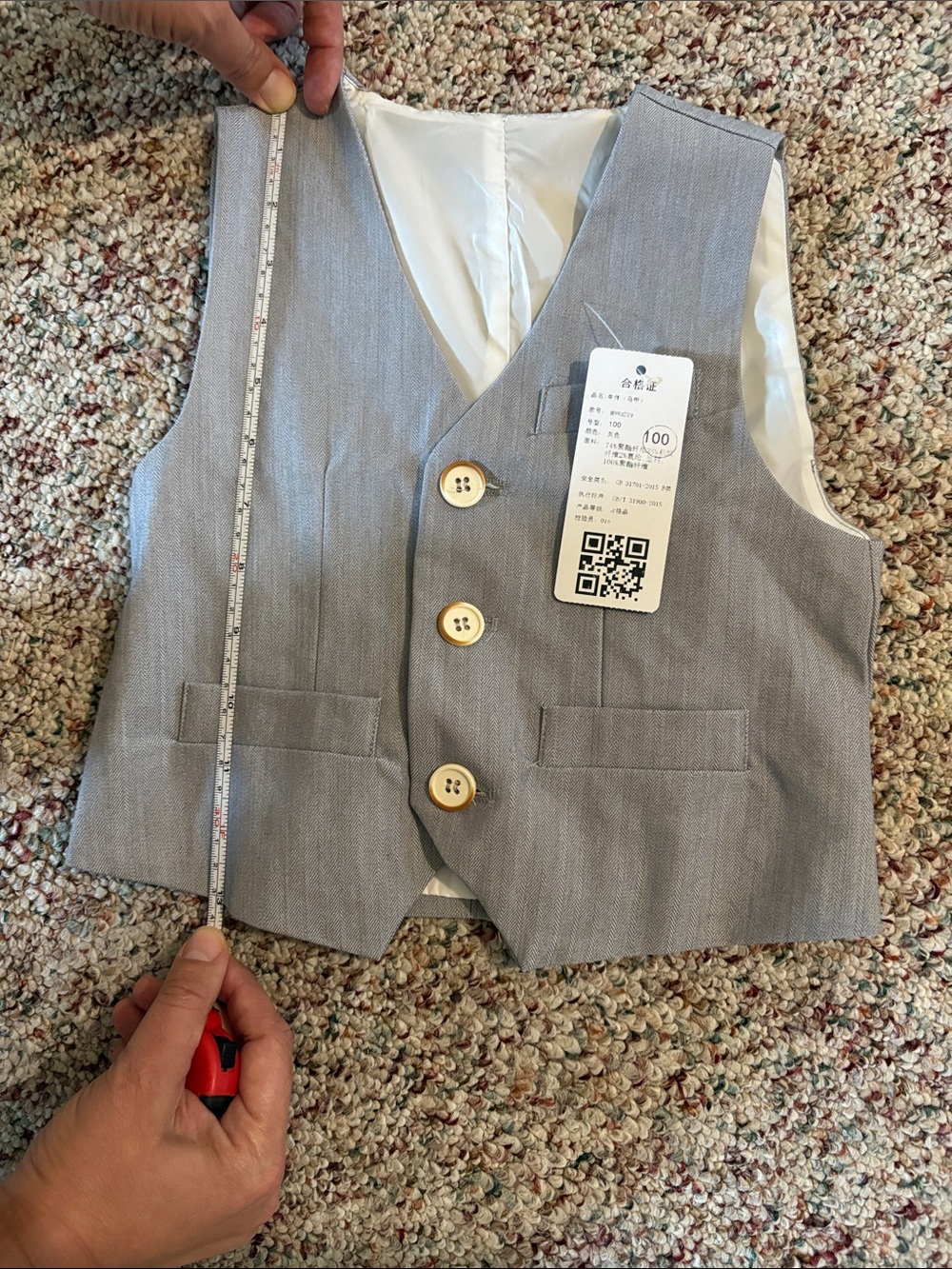 SUNCOO Gray Pinstripe Men's Blazer - Picture 6 of 7